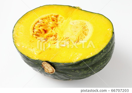 Pumpkin cross section white background white background 66707203