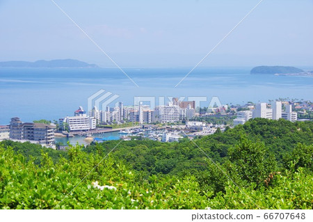 View of Santopia Marina from Mt. Mikuma, Hakkei Sumoto, Awaji Island, Hyogo Prefecture 66707648