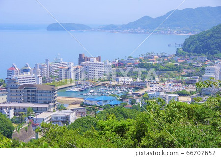 View of Santopia Marina from Mt. Mikuma, Hakkei Sumoto, Awaji Island, Hyogo Prefecture 66707652