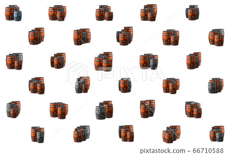 gray and brown oak barrels assorted for winemaking 66710588