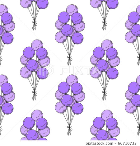 Seamless pattern. Different balloons.-插圖素材 [66710732] - PIXTA圖庫