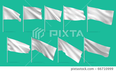 Waving blank flag on flagpole. Waving blank flag on flagpole. 66710999