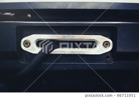 A towing winch with a clevis and a loop on a metal A towing winch with a clevis and a loop on a metal 66711051