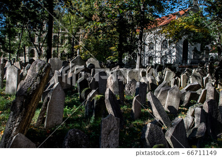 Old Weathered Tombstones On Jewish Cemetery In Prague In The Czech Republic Old Weathered Tombstones On Jewish Cemetery In Prague In The Czech Republic 66711149