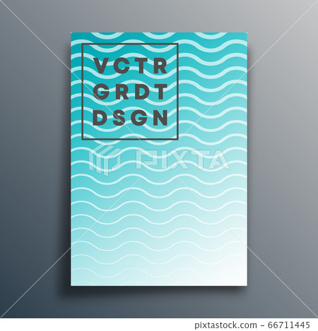 Cover template with wavy lines for flyer, poster, brochure, typography or other printing products. Vector illustration Cover template with wavy lines for flyer, poster, brochure, typography or other printing products. Vector illustration 66711445