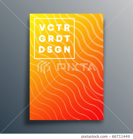 Cover template with wavy lines for flyer, poster, brochure, typography or other printing products. Vector illustration 66711449