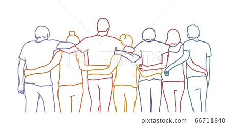 Group of friends hugging Group of friends hugging 66711840