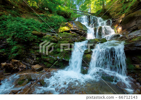 Carpathian waterfall Shypot in the morning. Carpathian waterfall Shypot in the morning. 66712143