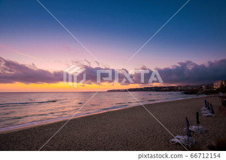 dawn at the beach of a black sea. gorgeous sky dawn at the beach of a black sea. gorgeous sky 66712154