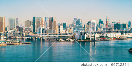 Rainbow Bridge in Odaiba, Japan 66712224