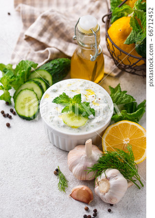 Traditional Greek sauce or appetizer tzatziki Traditional Greek sauce or appetizer tzatziki 66712452