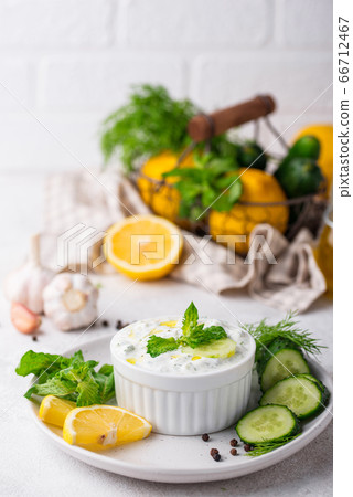 Traditional Greek sauce or appetizer tzatziki Traditional Greek sauce or appetizer tzatziki 66712467