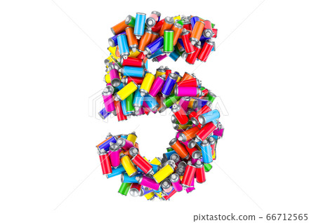 Number 5 from colored spray paint cans Number 5 from colored spray paint cans 66712565