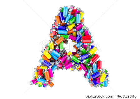 Letter A from colored spray paint cans Letter A from colored spray paint cans 66712596