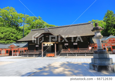 [Ehime Prefecture] Fresh green Oyama Gion Shrine (Waden) 66712630