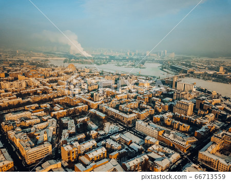 Kontraktova Square on Podil in Kyiv, aerial view Kontraktova Square on Podil in Kyiv, aerial view 66713559