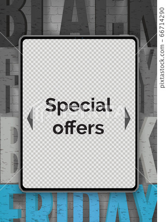 Black Friday electronics offer realistic vector banner templat 66714290
