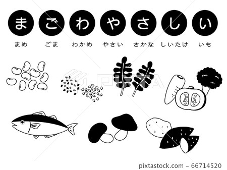 "Mago-friendly" food education illustration black and white "Mago-friendly" food education illustration black and white 66714520