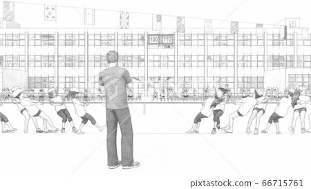 學校運動會拔河,觀眾,建築,插圖42 學校運動會拔河,觀眾,建築,插圖42 66715761