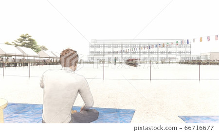 學校運動會拔河比賽,觀眾,建築,插圖24 學校運動會拔河比賽,觀眾,建築,插圖24 66716677