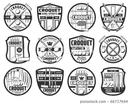 Croquet sport icons, equipment and items Croquet sport icons, equipment and items 66717694