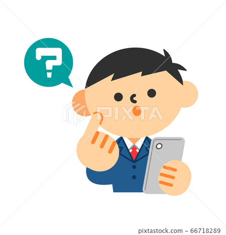 Student, smartphone, upper body, boy, uniform, question mark, question Student, smartphone, upper body, boy, uniform, question mark, question 66718289