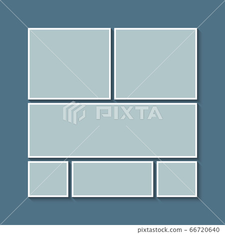 Vector empty collage board six images, photo 66720640