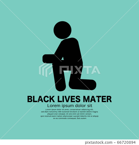 Black Symbol Kneeling Person To Show Resistance to Racism Black Lives Matter 66720894