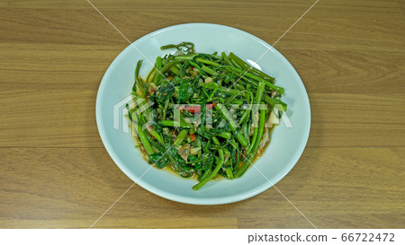 Stir-Fried Chinese Morning Glory (thai food) 66722472