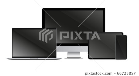 Gadget screen set. Isolated realistic blank laptop Gadget screen set. Isolated realistic blank laptop 66723857