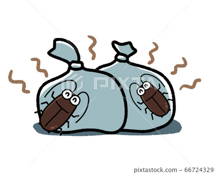 Cockroach characters gathering in a garbage bag 66724329