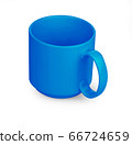 blue cup of coffee isolated on white background 66724659