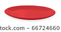 Empty red plate isolated on a white background 66724660