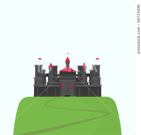 Magical fabulous cartoon castle. Vector flat Magical fabulous cartoon castle. Vector flat 66724896
