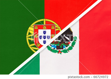 Portugal and Mexico, symbol of national flags 66724972