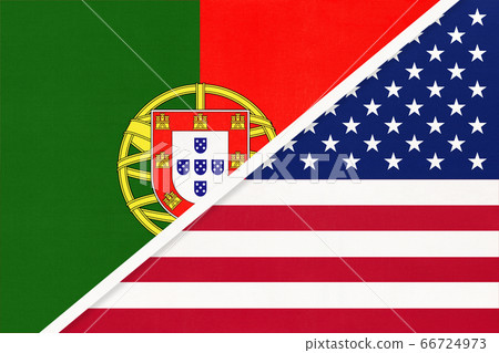 Portugal and United States of America or USA, flags Portugal and United States of America or USA, flags 66724973