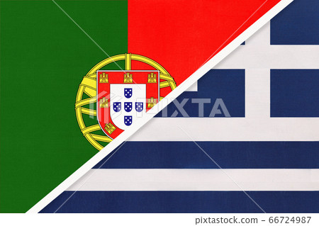 Portugal and Greece, symbol of national flags 66724987