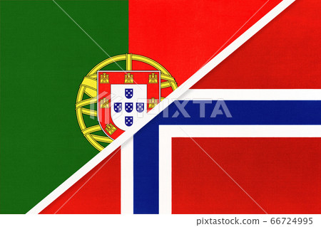 Portugal and Norway, symbol of national flags  66724995