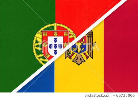 Portugal and Moldova, symbol of national flags 66725006