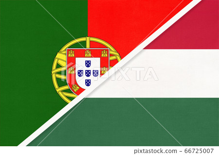 Portugal and Hungary, symbol of national flags 66725007