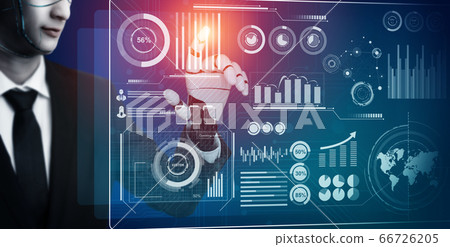 Futuristic robot artificial intelligence concept. 66726205