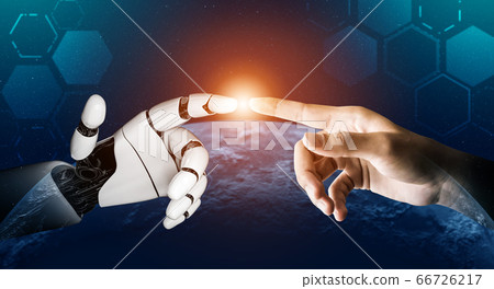 Futuristic robot artificial intelligence concept. 66726217