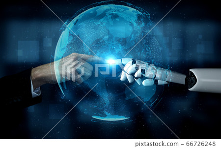 Future artificial intelligence robot and cyborg. 66726248