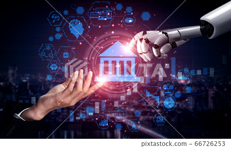 Future artificial intelligence robot and cyborg. 66726253