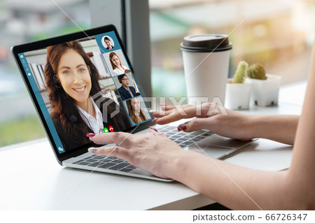 Video call business people meeting on virtual 66726347