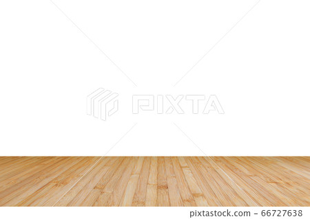 Wood floor with empty white wall background texture 66727638