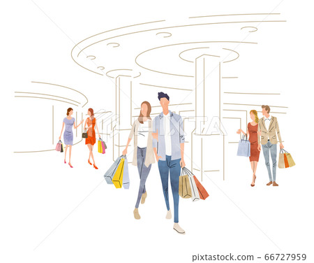 Stock Illustration: shopping, people shopping 66727959