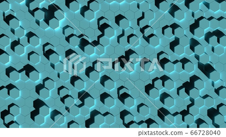 3d rendering blue hexagonal abstract for background and illustrtion 66728040