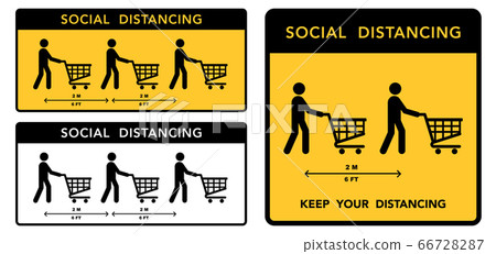 Social distancing banner. Keep the 2 meter Social distancing banner. Keep the 2 meter 66728287