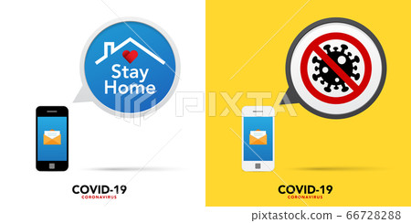 Sign caution coronavirus. Stop coronavirus banner. Sign caution coronavirus. Stop coronavirus banner. 66728288